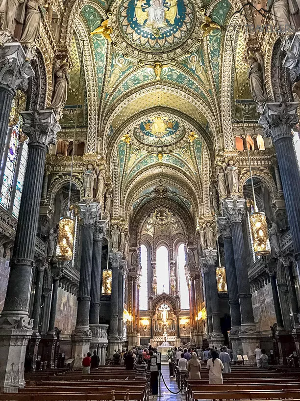 Inside the Basilique Notre-Dame de Fourvière