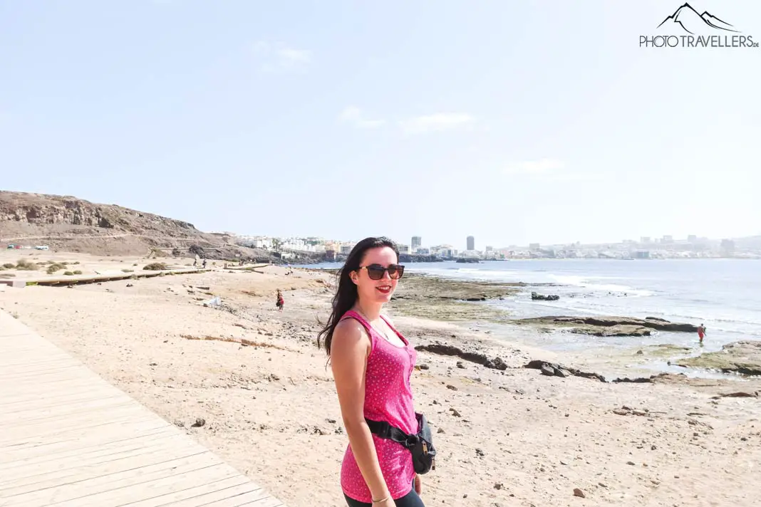 Nathalie am Strand von Las Palmas
