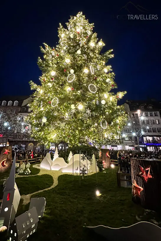 Der beleuchtetet Weihnachtsbaum in Straßburg