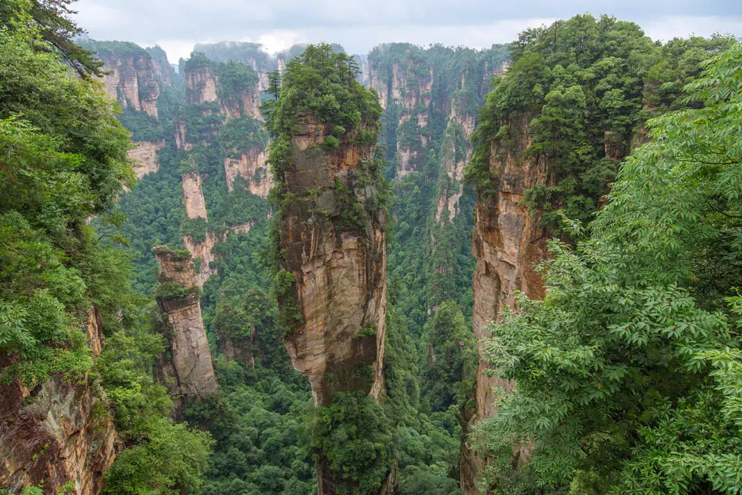 Die Felstürme im Zhangjiajie National Forest in China