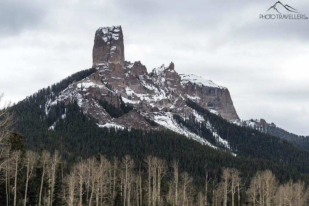 Der Chimney Rock auf dem Weg zum Owl Creek Pass in Colorado