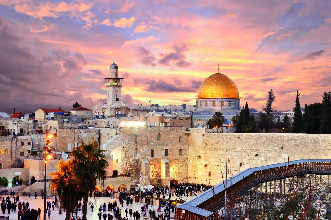 Der Blick auf Jerusalem am Abend