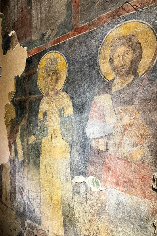 Alte Malereien in der Kirche von Bojana in Sofia