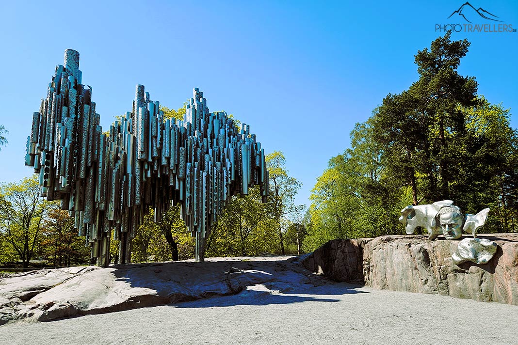 Das Sibelius-Denkmal setzt sich aus 600 Metallrohren zusammen