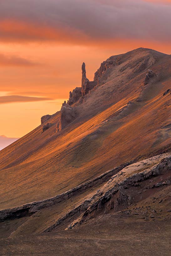 Sonnenuntergang im Hochland von Island