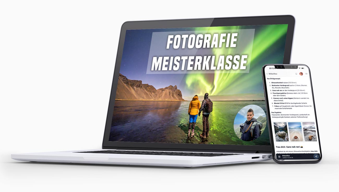 Online-Fotokurs der Phototravellers aus Laptop und Smartphone