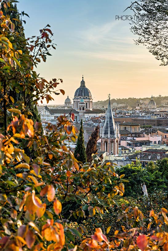 Blick von der Villa Borghese über Rom