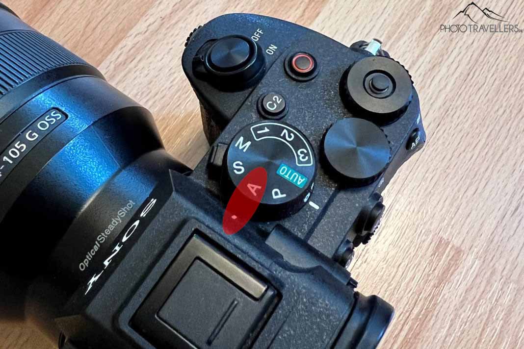 Eingestellte Zeitautomatik A bei einer Sony Alpha 7 IV