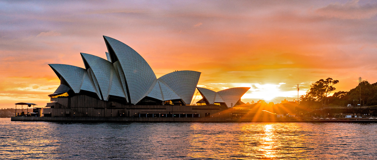 Die Oper in Sydney im Morgenlicht